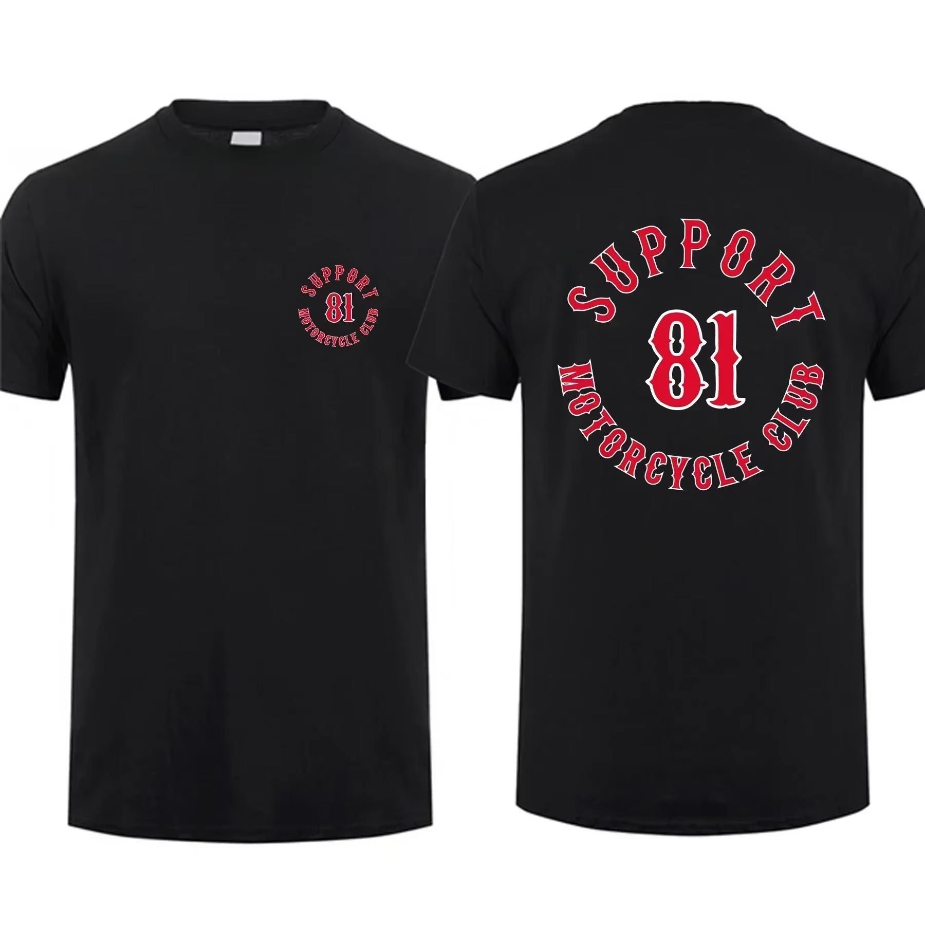 ZheXiong TEE Amazing Casual T Shirt Oversized Essential Hells Angels Support 81 Brotherhood T-shirt Men T-shirts Graphic Streetwear Top M