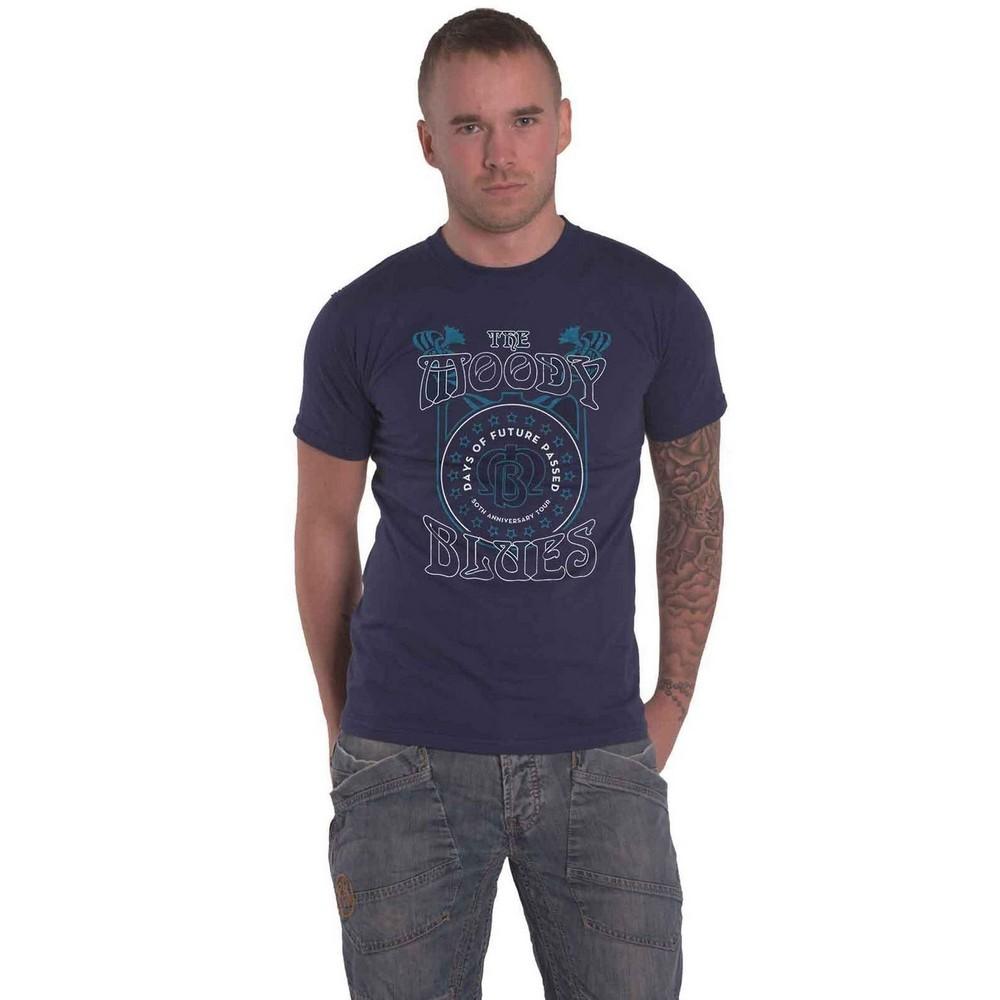 Pertemba FR - Apparel Het Moody Blues unisex volwassen Days Of Future Passed Tour katoenen T-shirt XL marineblauwe kleur