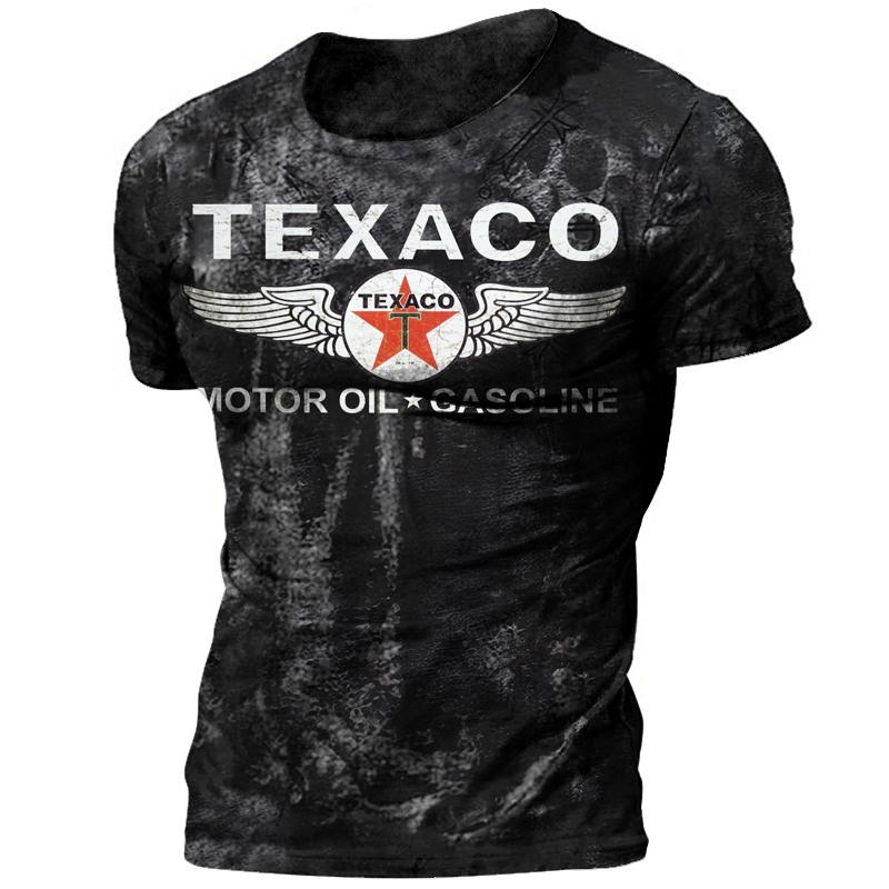 ETST WENDY 005 Vintage Mode T-shirts Voor Mannen 3d Gedrukt Heren Texaco Streetwear Klassieke Sportkleding Oversized 6xl Tops T-shirt Man Kleding 4XL