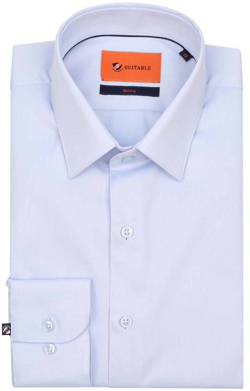 Suitable Twill Overhemd Lichtblauw