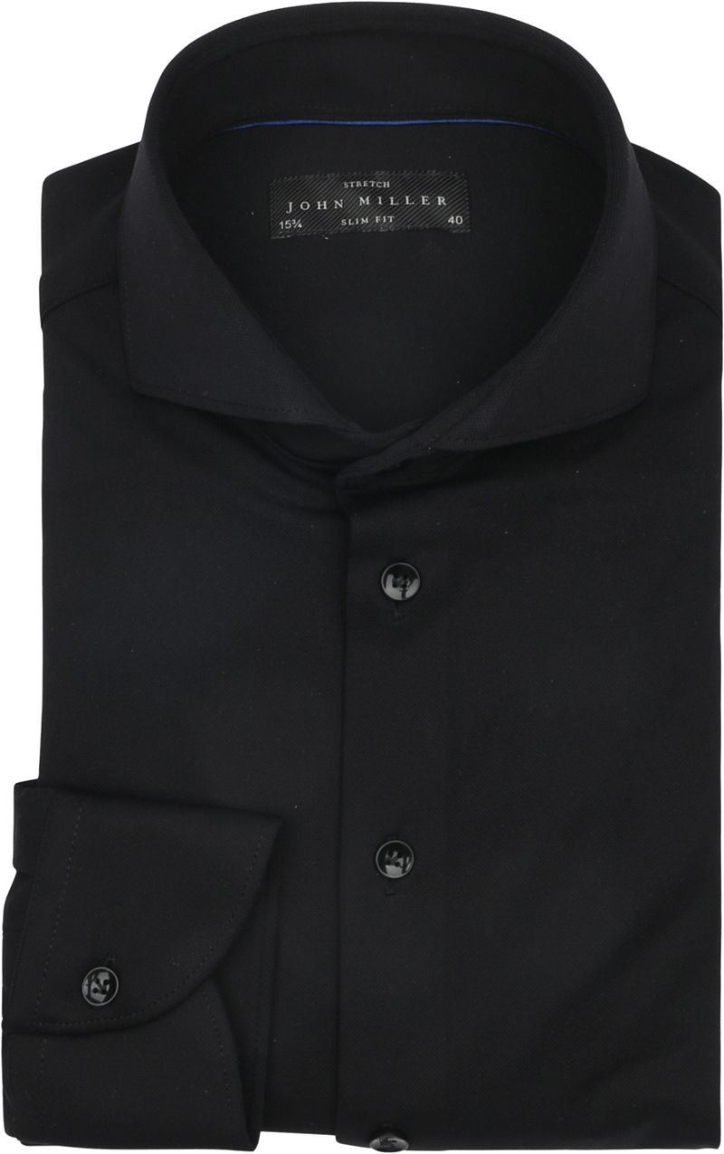 John Miller Overhemd Hyperstretch Zwart