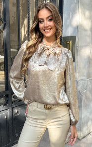Jurkjes Strik Blouse Metallic Gold