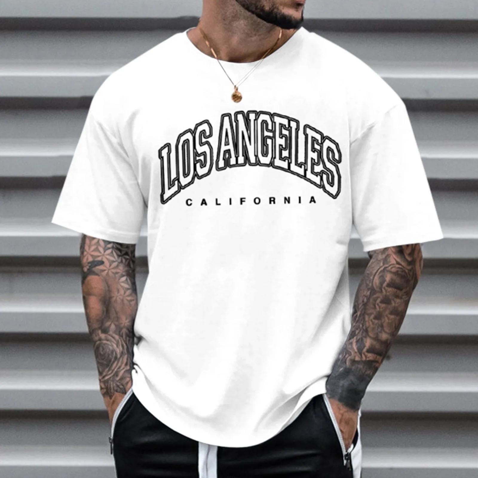 Continuously T-shirt Zomer Mode Zwaargewicht Retro Heren Engelse Letters 100% Katoen Gedrukt Ronde Hals Hoogwaardige Casual Fitness Straat T-shirt XL