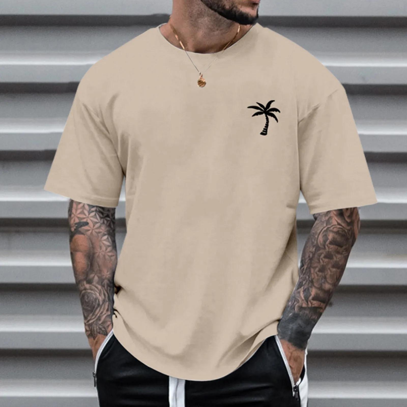 Continuously T-shirt Zomer Mode Zwaargewicht Retro Heren Engelse Letters 100% Katoen Gedrukt Ronde Hals Hoogwaardige Casual Fitness Straat T-shirt M
