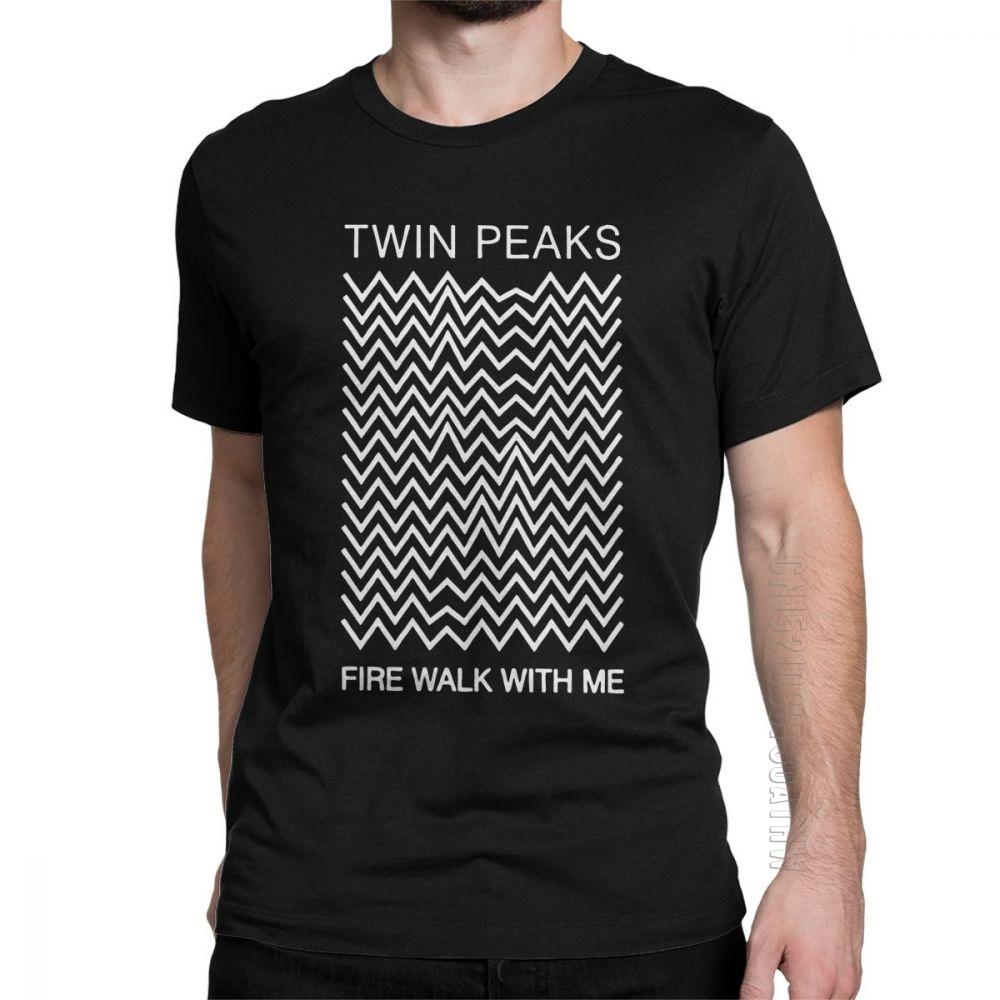 Nice T-Shirts Twin Peaks Heren T-shirt Fire Walk Me Korte Mouw T-shirt T-shirts Heren Reistops Stijlvol T-shirt O-hals Gezuiverd Katoenen T-shirts XL zwart