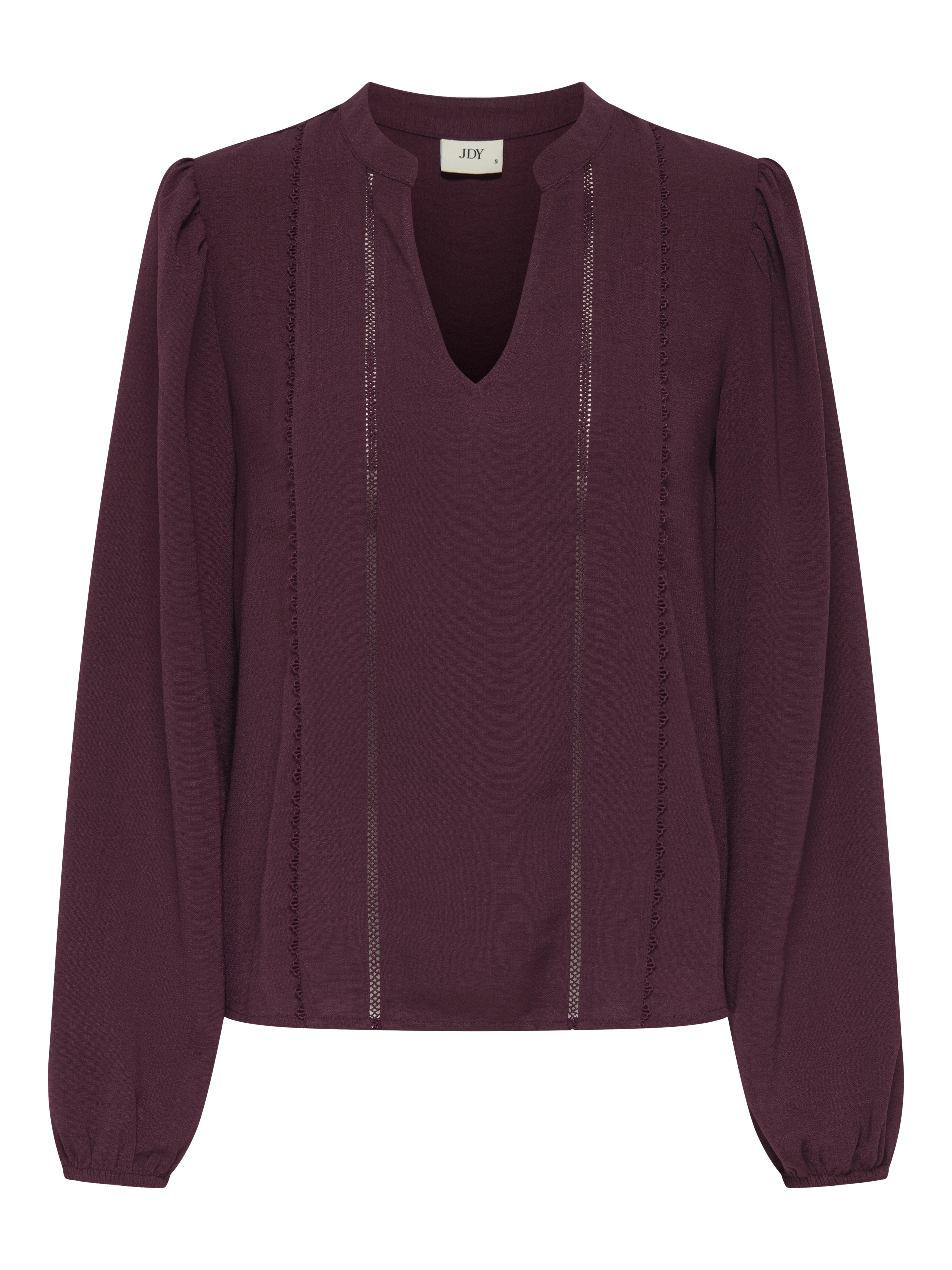 Jacqueline de Yong rachel life l/s v-neck top wvn 15355360 maroon banner