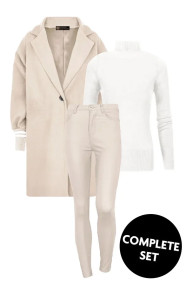 The Musthaves Musthave Deal Complete Set Stripe Coat Beige