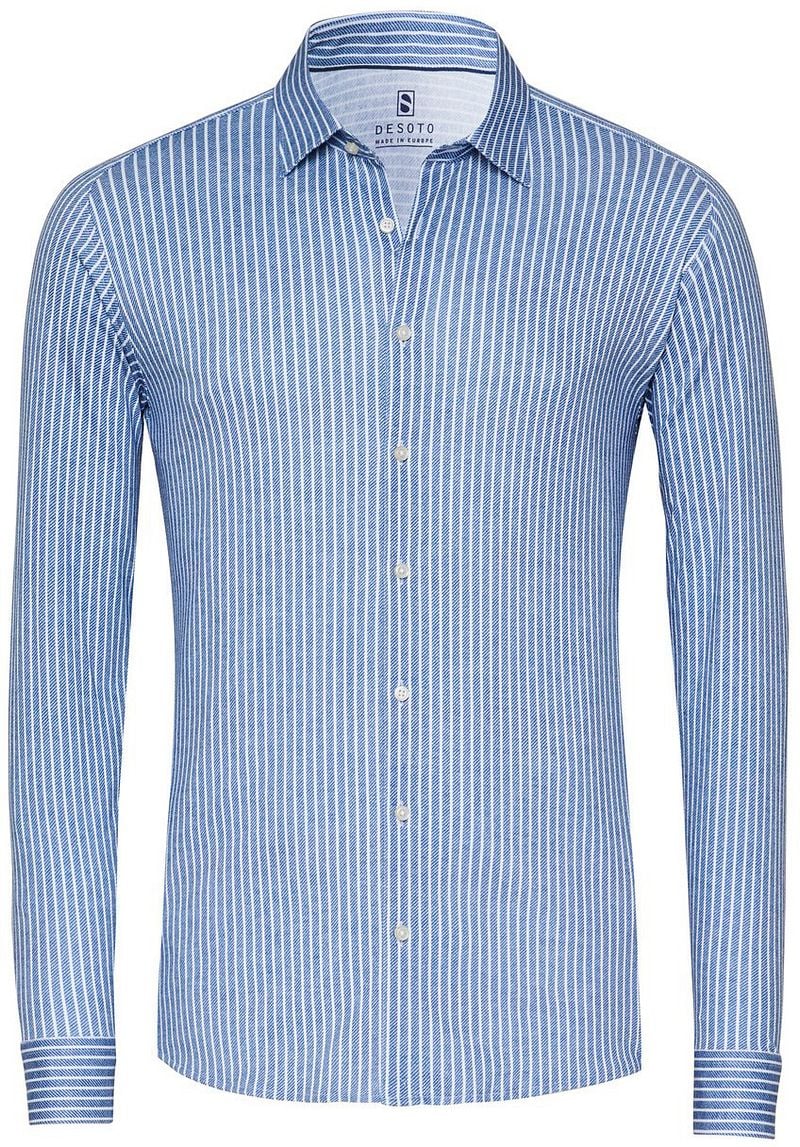 Desoto Overhemd Twill Stripe Blauw