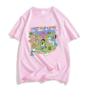 Planet clothing wholesale System of A Down Band T-shirt 100% Katoen Hoge Kwaliteit Zacht T-shirt Heren Cartoon Grafisch T-shirt Mannelijke Rockmuziek Streetwear T-shirts XXL