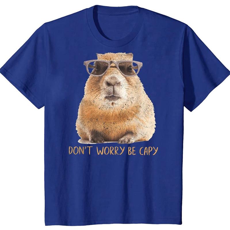 ETST 006 3D Grappig Dier Capybara Bedrukt T-shirt Voor Mannen Kindermode Streetwear Capybara Liefhebbers Korte Mouwen Harajuku Kleding T-shirts Top 4XL