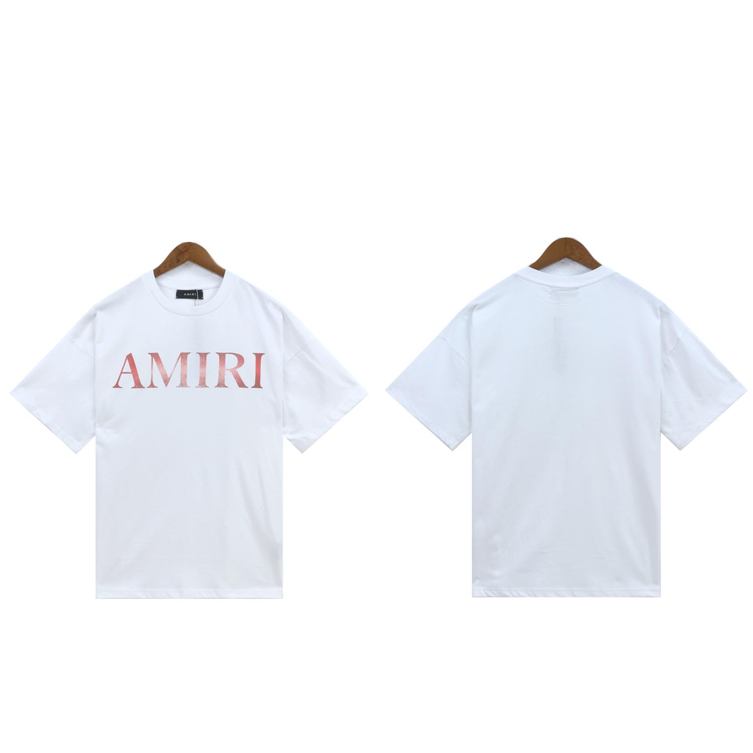 Amiri 2210  2025 Zomer Nieuw Heren en Dames Losse Hoge Kwaliteit Katoenen Plus Size T-shirt Koppel T-shirt S