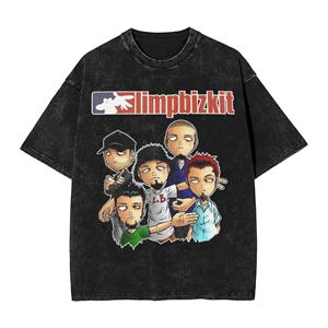 Missing Washed T-shirt NO.1 Limp Bizkit T Shirts Hip Hop Washed Short Sleeve T-Shirt Vintage Men Women Tops Streetwear Printed Tees Ins Y2k L