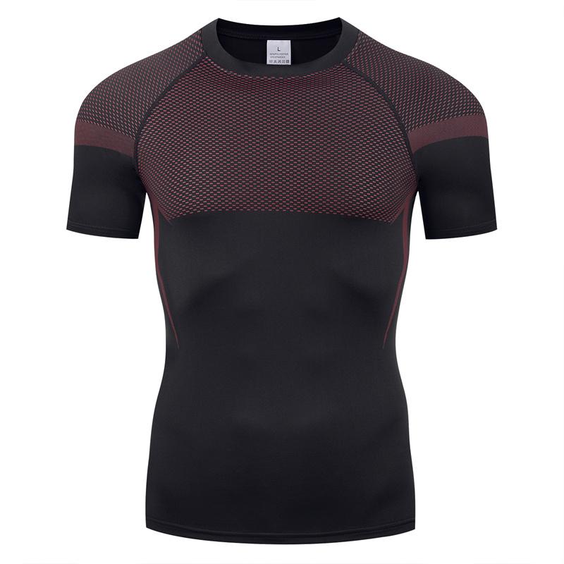 Jun Lin NO.1 Fitness Top Heren Casual Hardlopen Sneldrogend Ademend Strak Shirt Korte Mouw T-shirt Heren Spier M