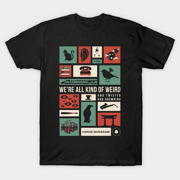 Tees 11 Men Black Print T-shirt Super Large TShirt haruki murakami No-Cut Transfer Paper Print Cotton Tshirt 2XL zwart