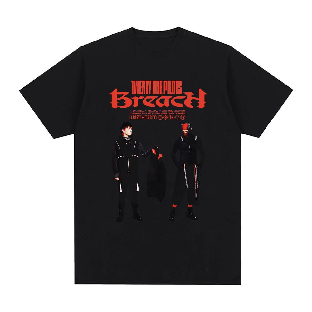 Trendy discount Twenty One Pilots- BREACH T Shirt 2025new Short Sleeve Singer's Same StyleTee-shirt Graphic Printing High Quality Summer Tshirt M