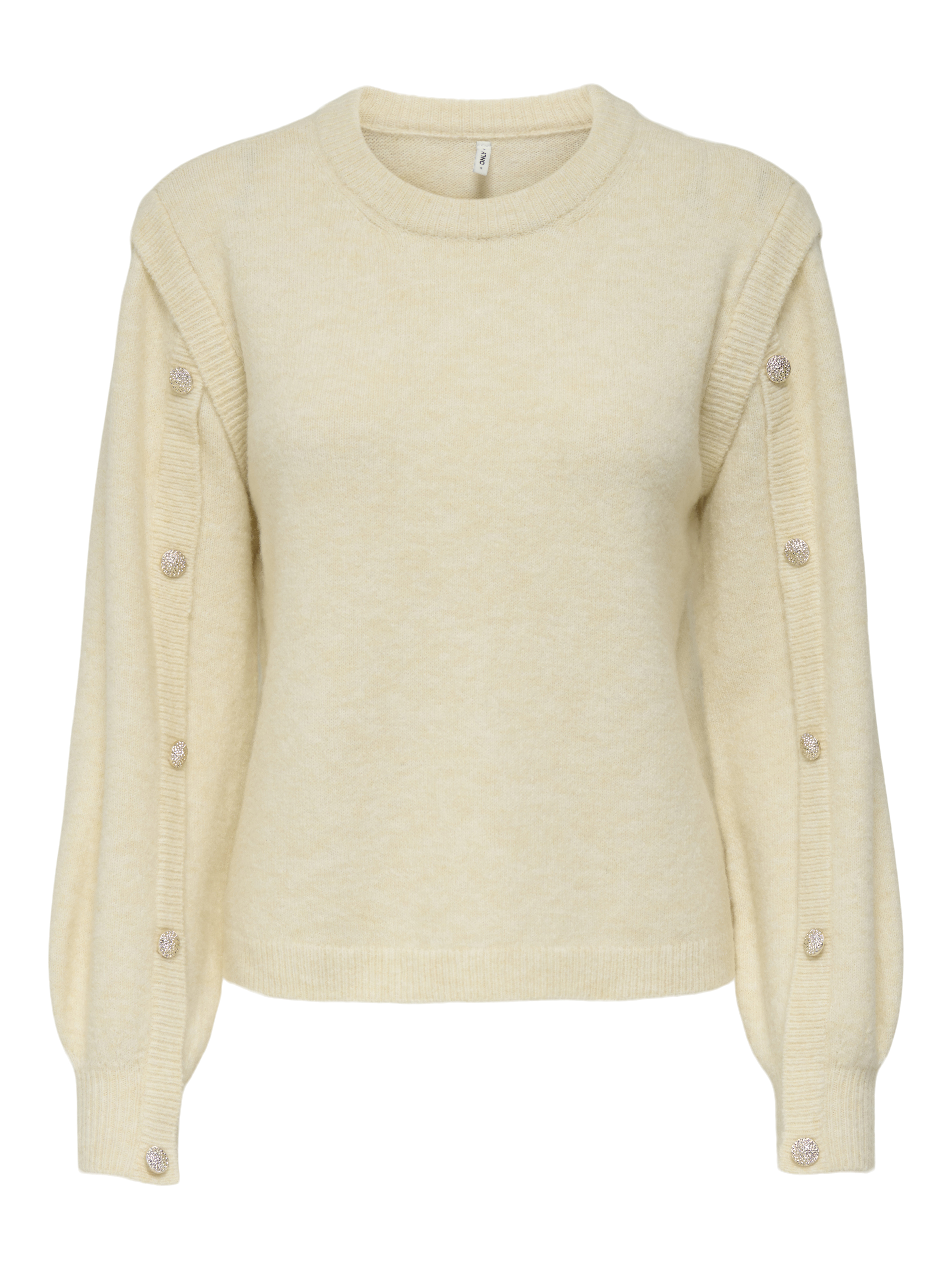 Only onlrene life ls button o-neck cs kn 15358576 egret