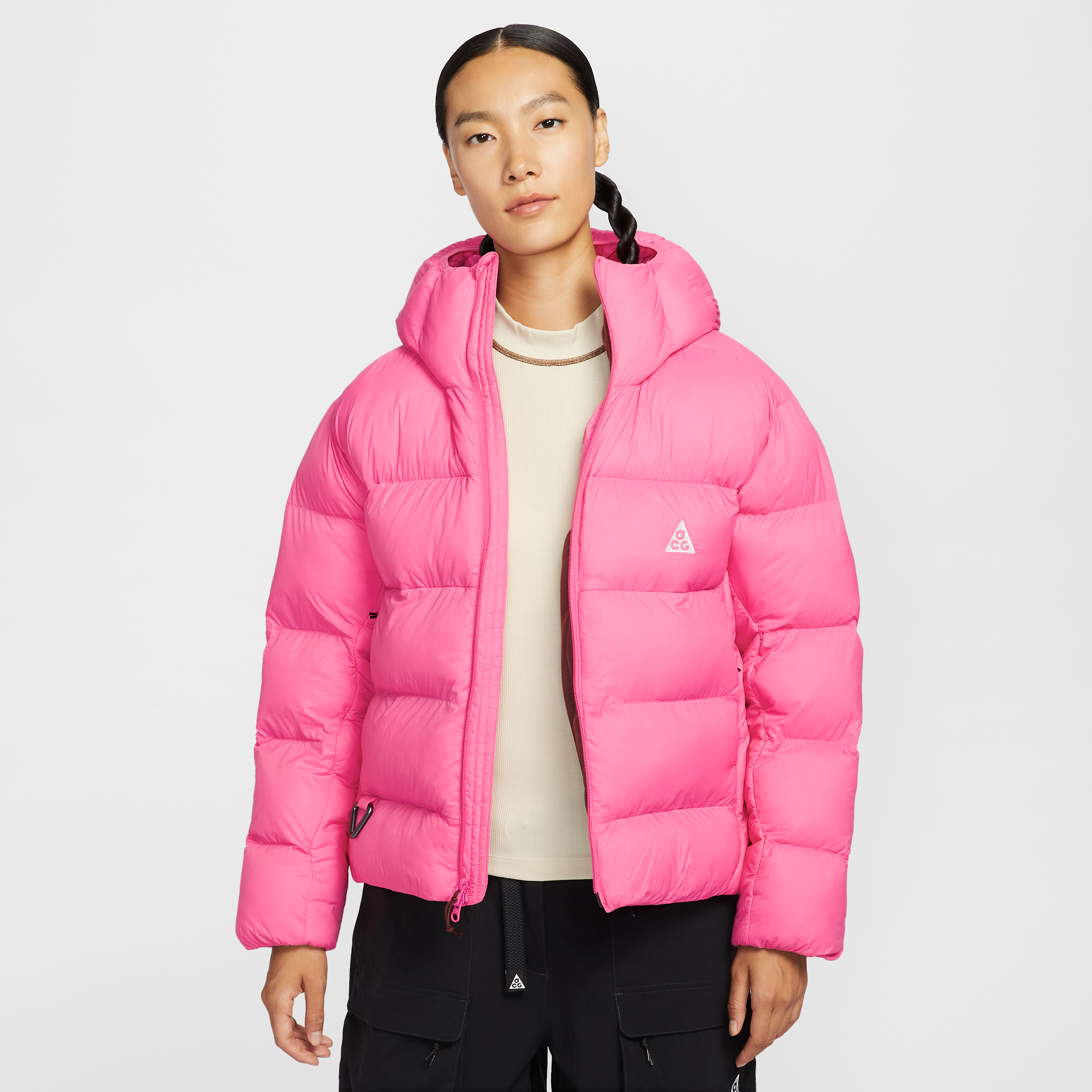 Nike ACG 'Lunar Lake' PrimaLoft Therma-FIT ADV ruimvallend damesjack met capuchon - Roze