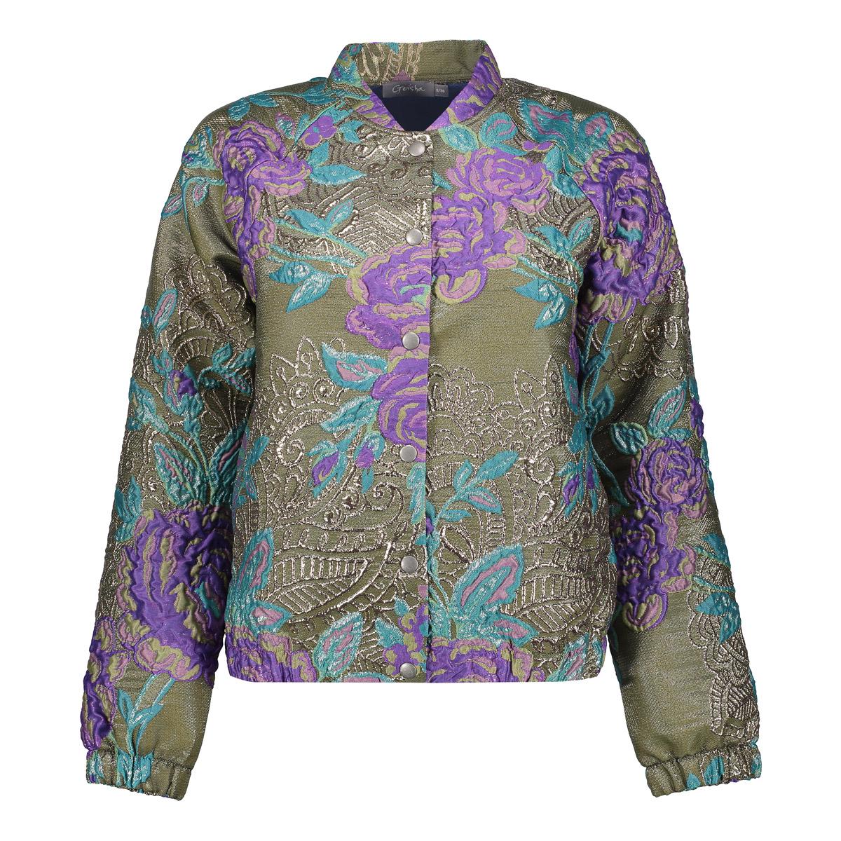 Geisha jacket flower lurex 55713-20 530 green/purple