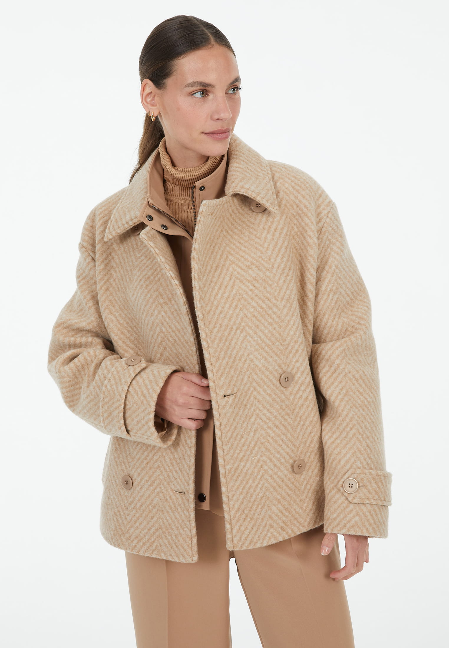 MARC AUREL Cabanjacke mit Fischgratmuster