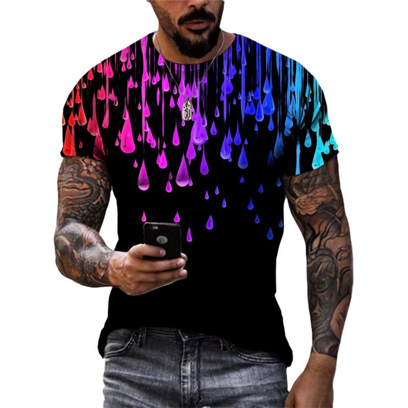 ETST WENDY 05 Zomer Nieuwe Mode Kleur Graffiti Mannen T-shirt 3D Trend Persoonlijkheid Hip Hop Harajuku Afdrukken Ronde Hals Korte Mouw Tees tops XL