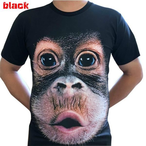 ForYourBeauty Men's Fashion Casual 3D Printed Spoof Gorilla Funny Monkey T - Shirt Cool Short Sleeve Shirts 2XL
