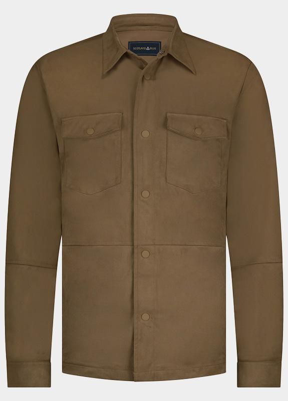 Bos Bright Blue Scotland blue overshirt riley passetta shirtjacket spe25314ri46sb/840 brown