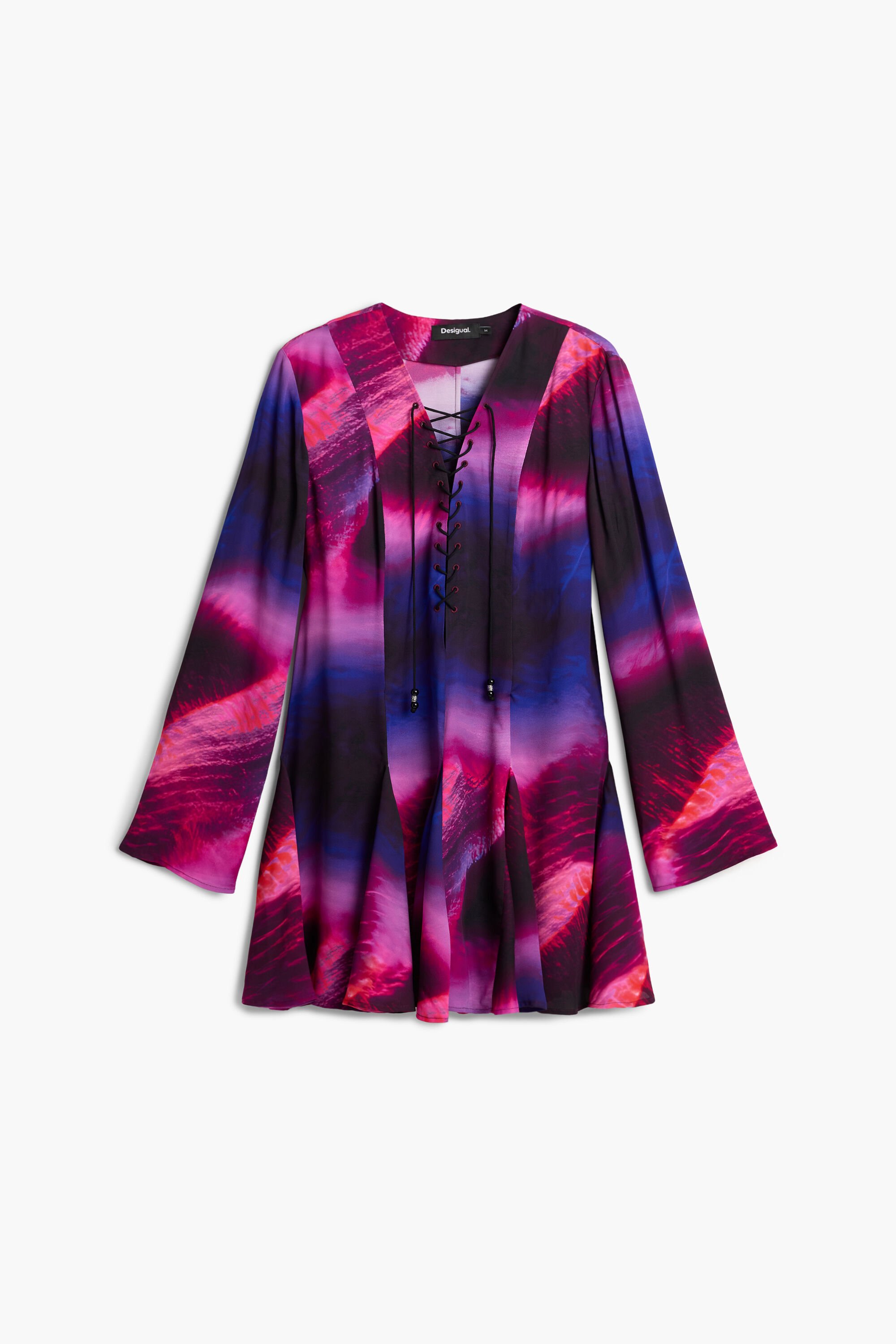 Desigual Jurk met linten halslijn - RED