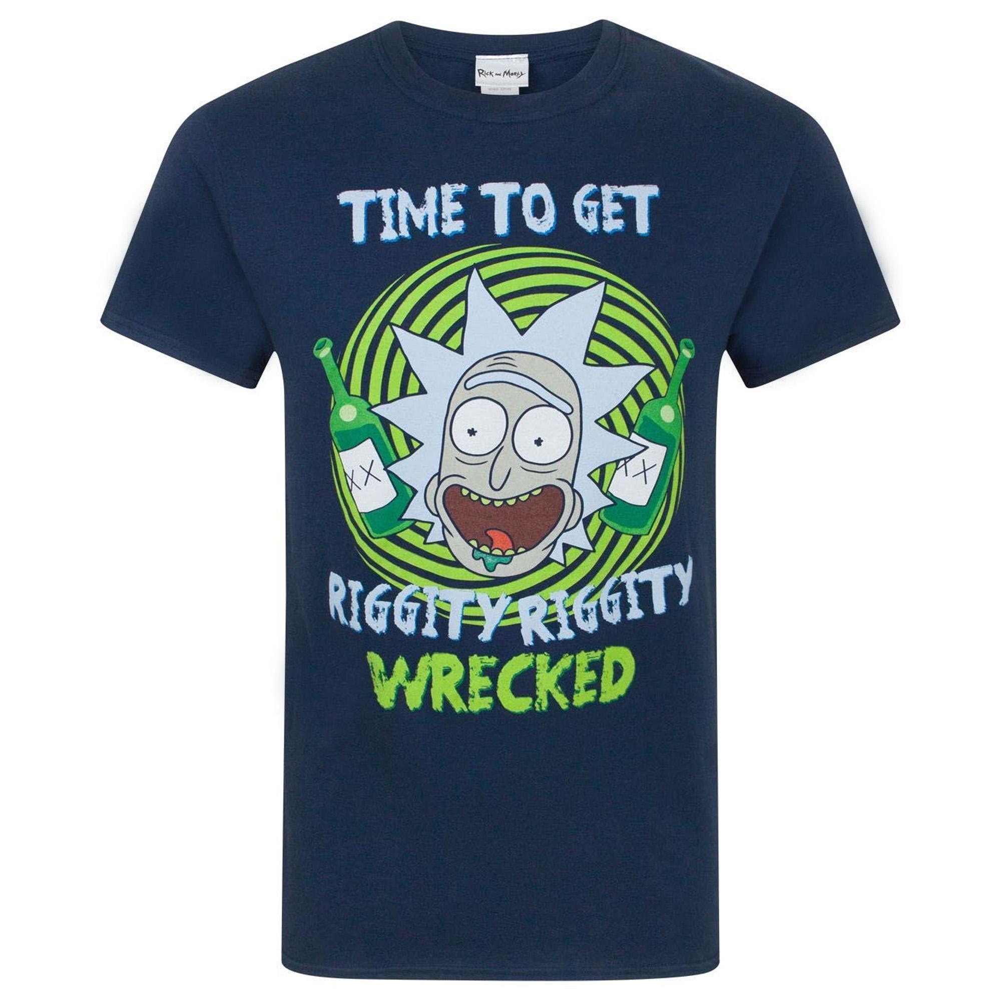 Rick And Morty Rick en Morty Heren Riggity Riggity Wrecked T-shirt M