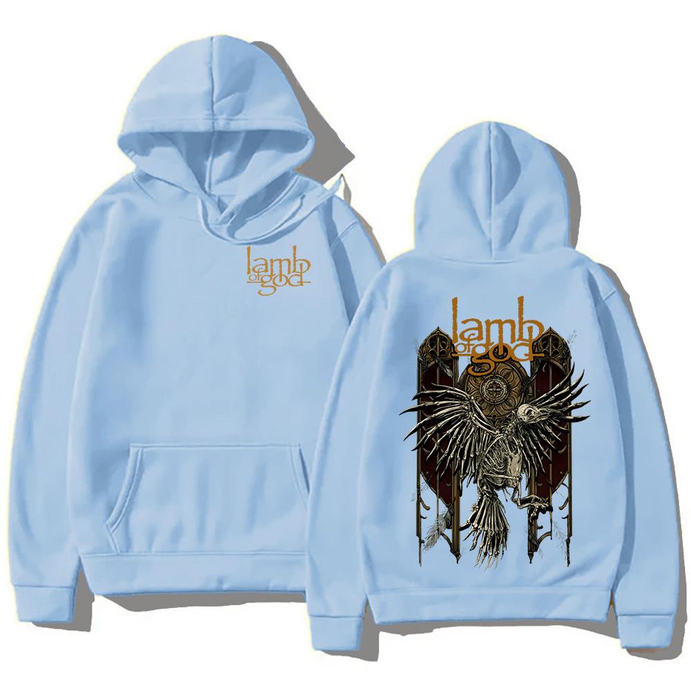 Trendy discount Lamb of God Heavy Mental Band T-shirt Hoodies Heren Retro Kleding Lamb of God Albumhoezen Grafische Sweatshirts Harajuku Pullover L