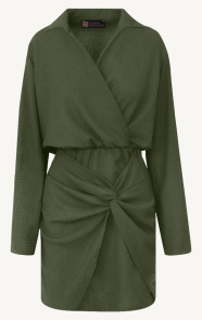 The Musthaves Draped Stretch Dress Army