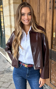 Jurkjes Exclusive Leren Jacket Burgundy