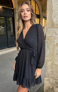 Jurkjes Elegant Dress Ellie Glitter Zwart