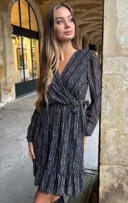 Jurkjes Elegant Dress Ellie Pattern Zwart
