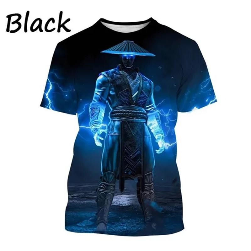 Plus Size FUGUIS Zomer Hot Selling Mortal Kombat Game 3D Print T-shirt Korte Mouw Street Style Cool Heren Casual T-shirt Tees Mannelijke Streetwear XXL