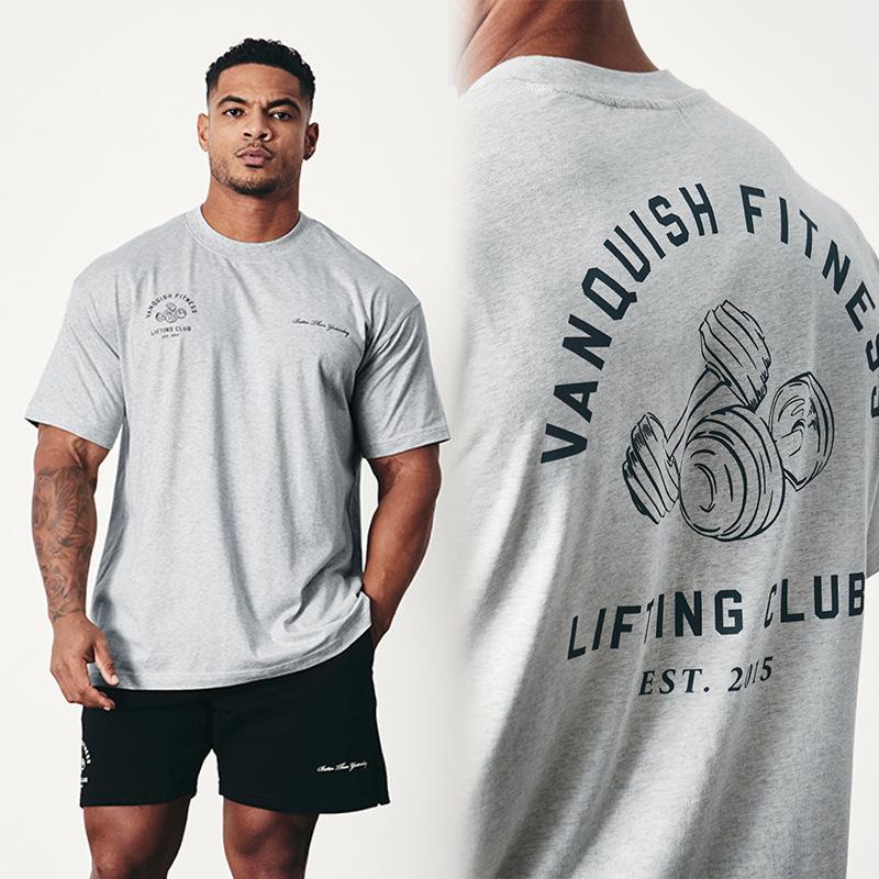 StrideBox VQ Men's Plus Size Cotton Fitness T-Shirt - Short Sleeve for Running and Casual Wear XL