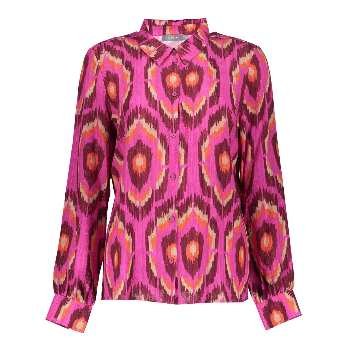 Geisha blouse print 53635-20 420 pink/fuchsia