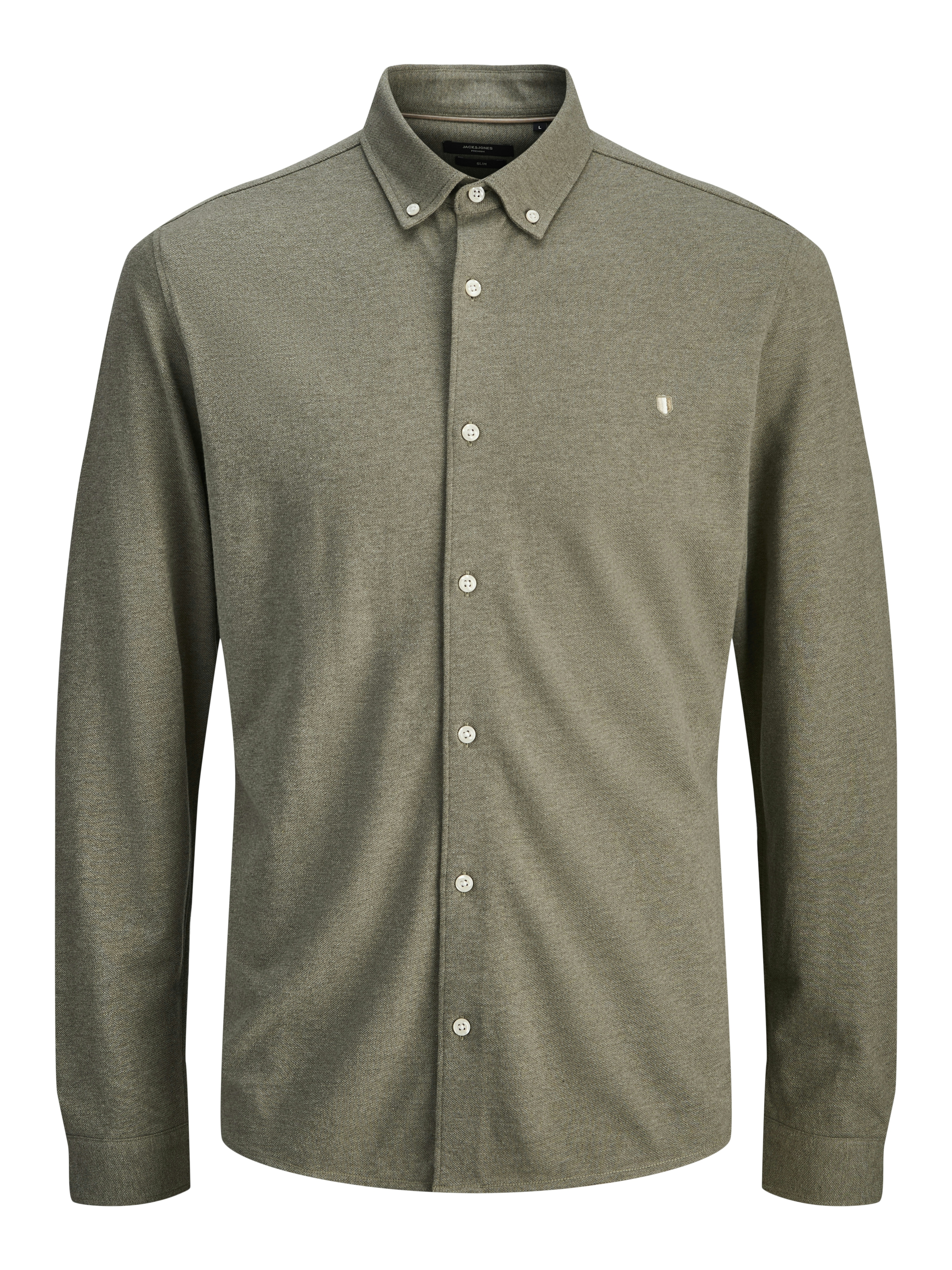 Jack & Jones jprblublake pique detail l/s shirt 12284463 aloe