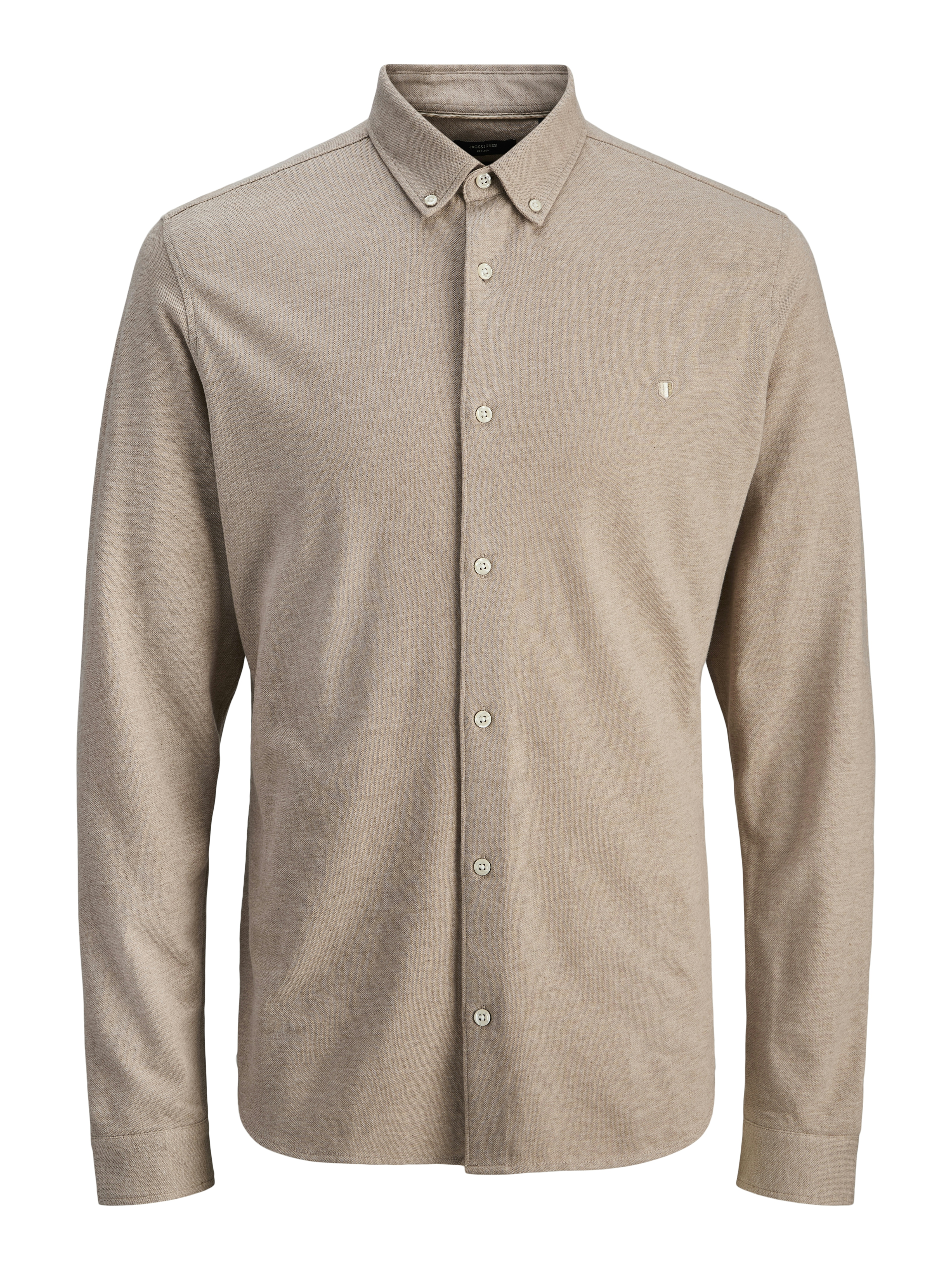 Jack & Jones jprblublake pique detail l/s shirt 12284463 tigers eye