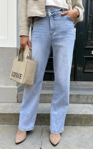 The Musthaves Schuine Knoop Wide Fit Jeans