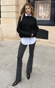 The Musthaves Flared Broek Polkadots Zwart