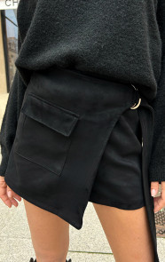 The Musthaves Suede Belt Skort Black