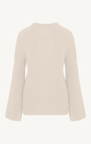 The Musthaves Knitted Long Sleeve Trui Wijde Mouw Beige