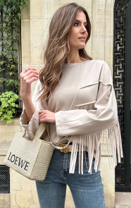 The Musthaves Franje Detail Sweater Beige