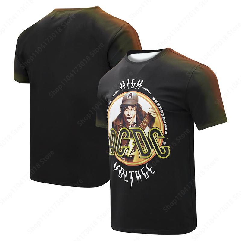 Huiteng Heren- en dames T-shirt met ronde hals en korte mouwen AC/DC 3D-geprint pop Rock street casual top Nieuwe zomermode 6XL