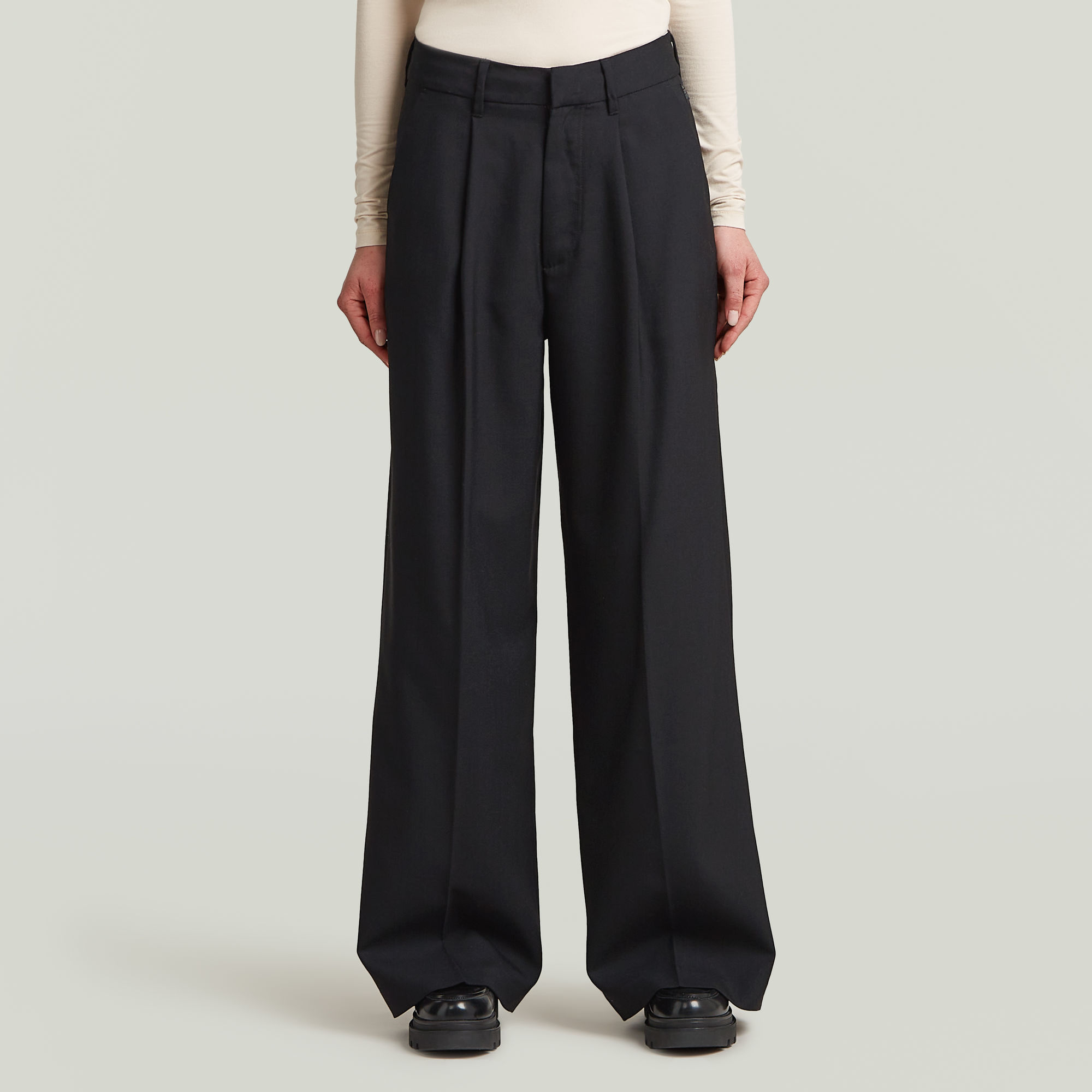 G-Star RAW Fluid Wide Leg Broek - Zwart - Dames