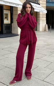 Jurkjes Gebreide Lounge Broek Burgundy