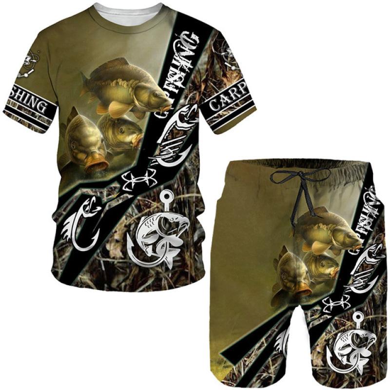 Wengy 2 Nieuwigheid 3D Vis Gedrukt Mannen Vrouwen Tees/Shorts/Pakken Harajuku Camo Vissen Jacht Camping Kleding Mode Outdoor sportkleding Set XXL