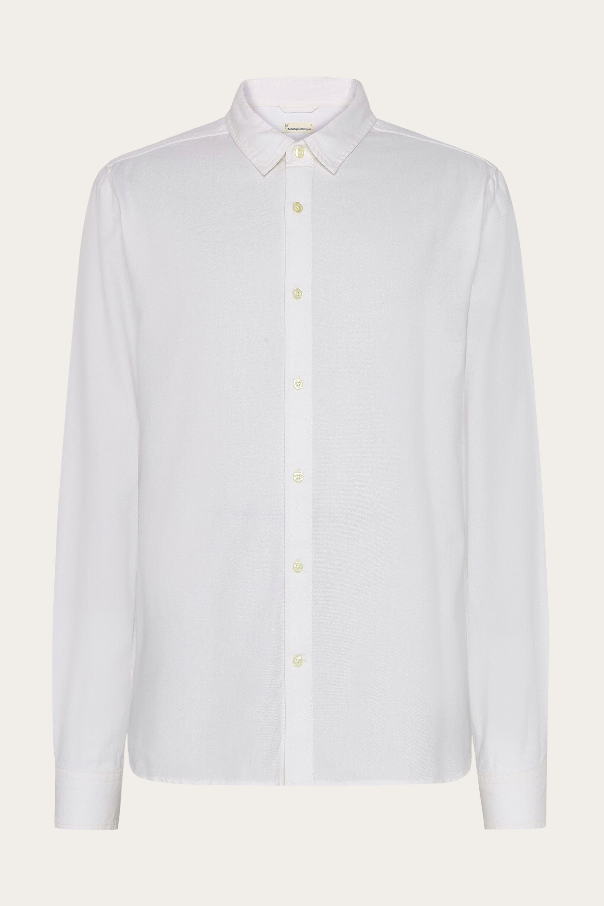 KnowledgeCotton Apparel Herren vegan Hemd Light Twill Egret WeiÃŸ