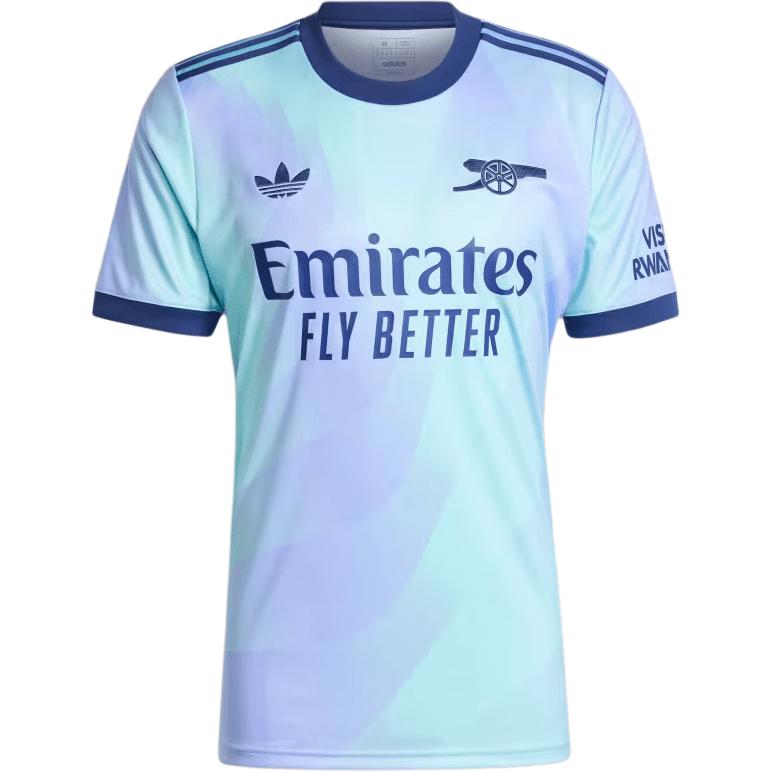 Adidas Originals SS24 24/25 Derde Shirt Arsenal Serie Ronde Hals Casual Korte Mouw Retro Voetbalshirt Heren Tops Blauw IZ0114 XXL