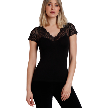 Admas Blouse  T-shirt met slipe mouwen van kant Puntilla